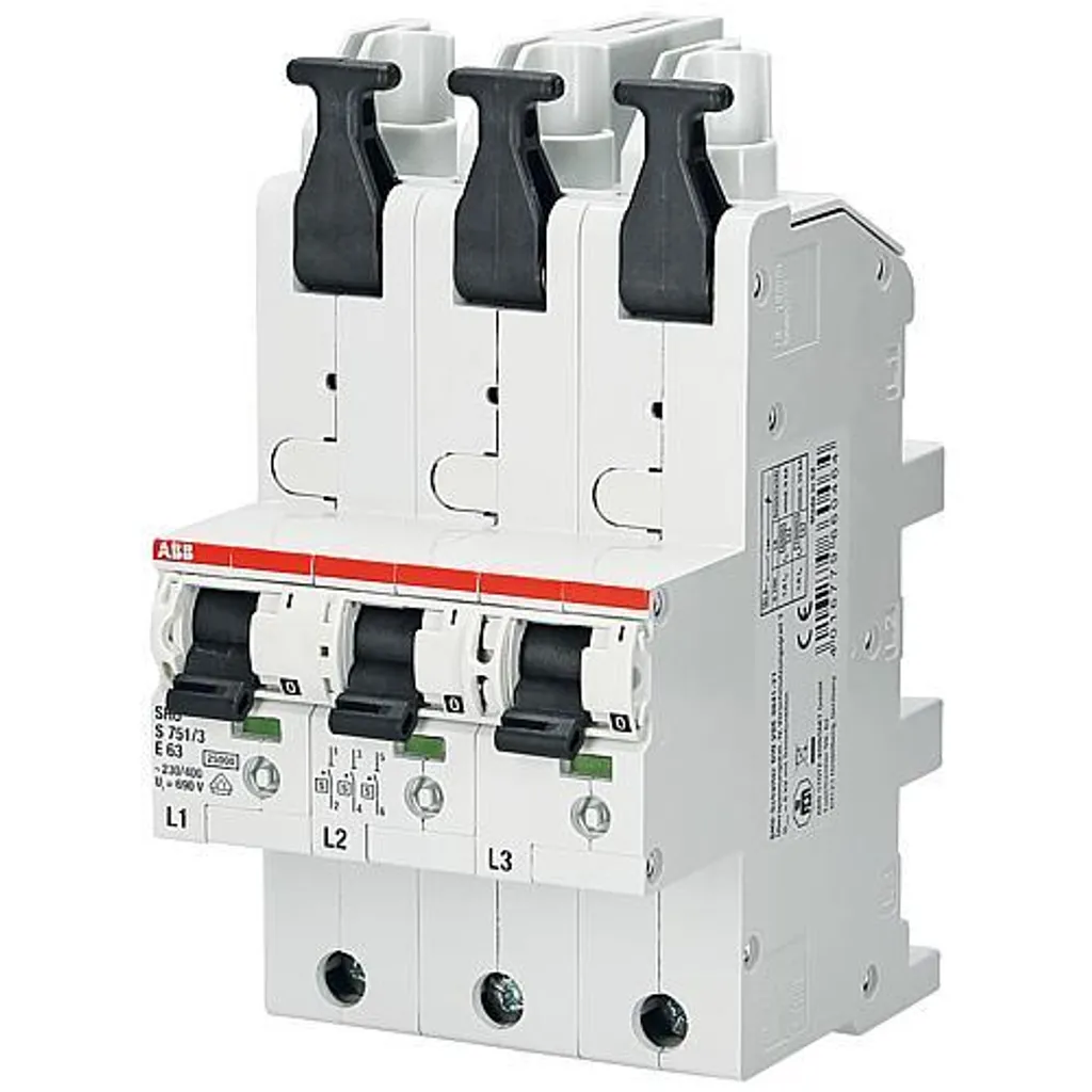 Disjoncteur principal ABB S751/3-E63 pour tableau électrique 63A triphasé