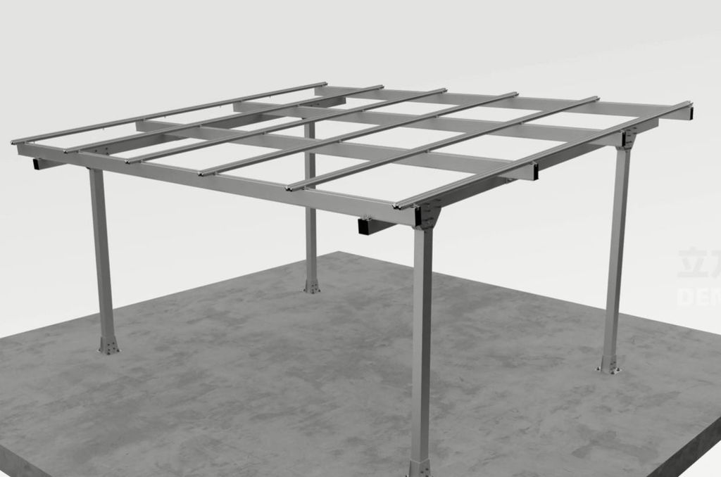 Doppelcarport Carport Gestell für 2 Autos mit Dachverkleidung + Regenrinne, Silber