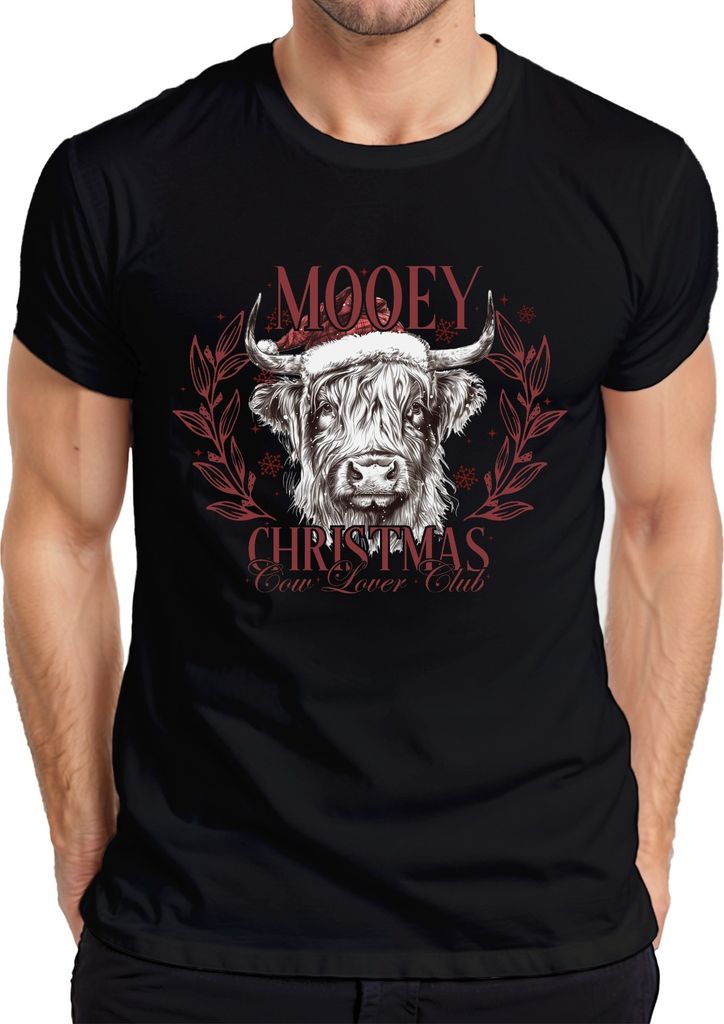 Mooey Christmas Kuh Kühe Kuhliebhaber - Weihnachten Xmas Christmas Herren T-Shirt, Schwarz, L