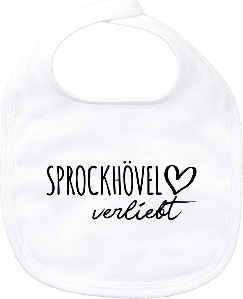 Huuraa Baby Lätzchen Sprockhövel verliebt White Klettverschluss Baumwolle Latz Geschenkidee
