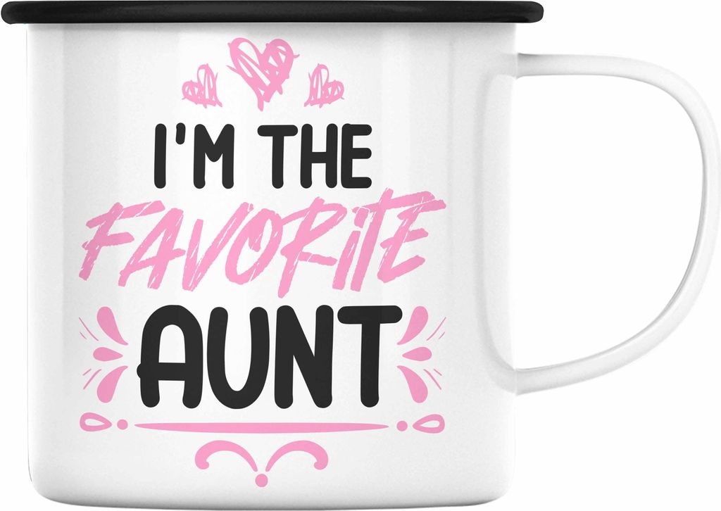 Trendation - I'm The Favorite Aunt Emaille Tasse Geschenk Produktbild 