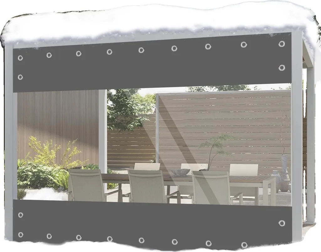Bâche de protection PVC anti-déchirure grise H3xW2.1M contre vent et pluie