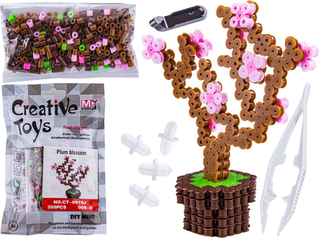 Bügelperlen 3D Version, Blossoming Tree Vorlage, Sachet, Bügelbrett