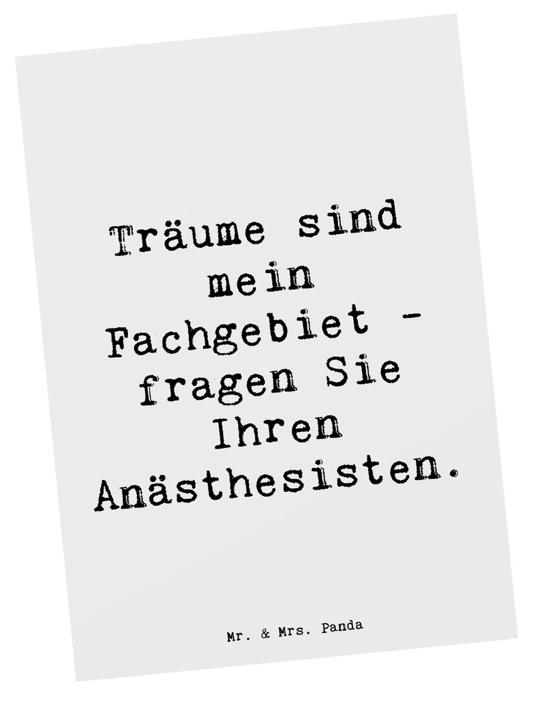 Mr. & Mrs. Panda Grußkarte Spruch Anästhesist Träume - Weiß - Geschenk, Fotokarte, Einfühlungsvermögen, fragen Sie Ihren Anästhesisten, Ansi...