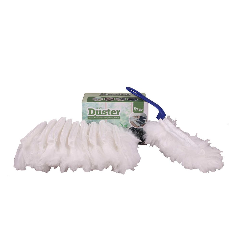 bellanet Staubwischer Duster Set Staubmagnet, Haltegriff mit 10 Staubwedel, Staubtücher mit Mikrofasern