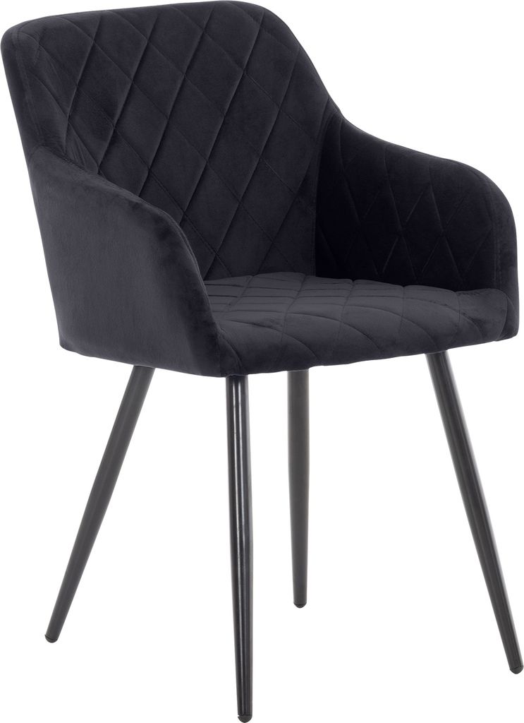 Esszimmerstuhl HLO-CP76 Samt schwarz