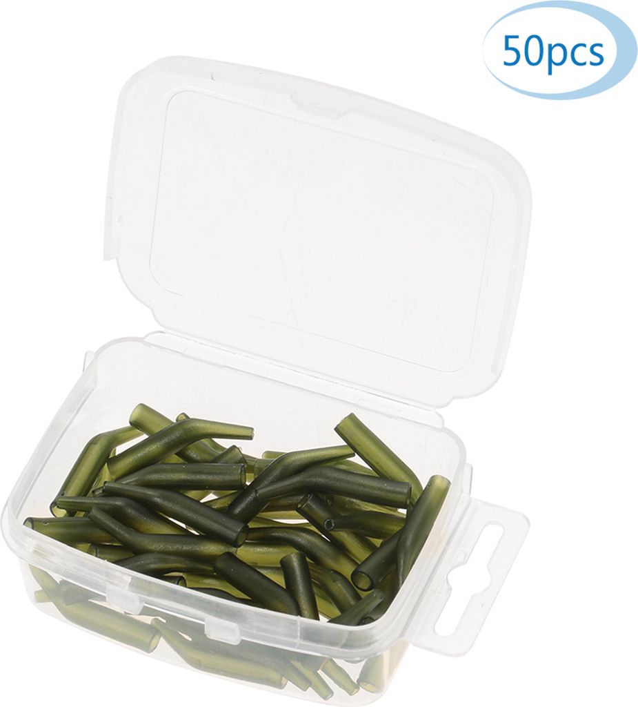 50Pcs/Lot Karpfen Fischen Haken Hülse Haar Rig Linie Aligner Ärmel weich Anti Tangle Angeln Tackle Aligner Karpfen Fischen Zubehör