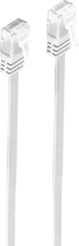 shiverpeaks BASIC-S U/UTP Flach-Patchkabel, Kat.6, 5,0 m weiß, 2 x RJ 45 Stecker, Mantel aus PVC, vergoldete Kontakte (SP715-SLW)