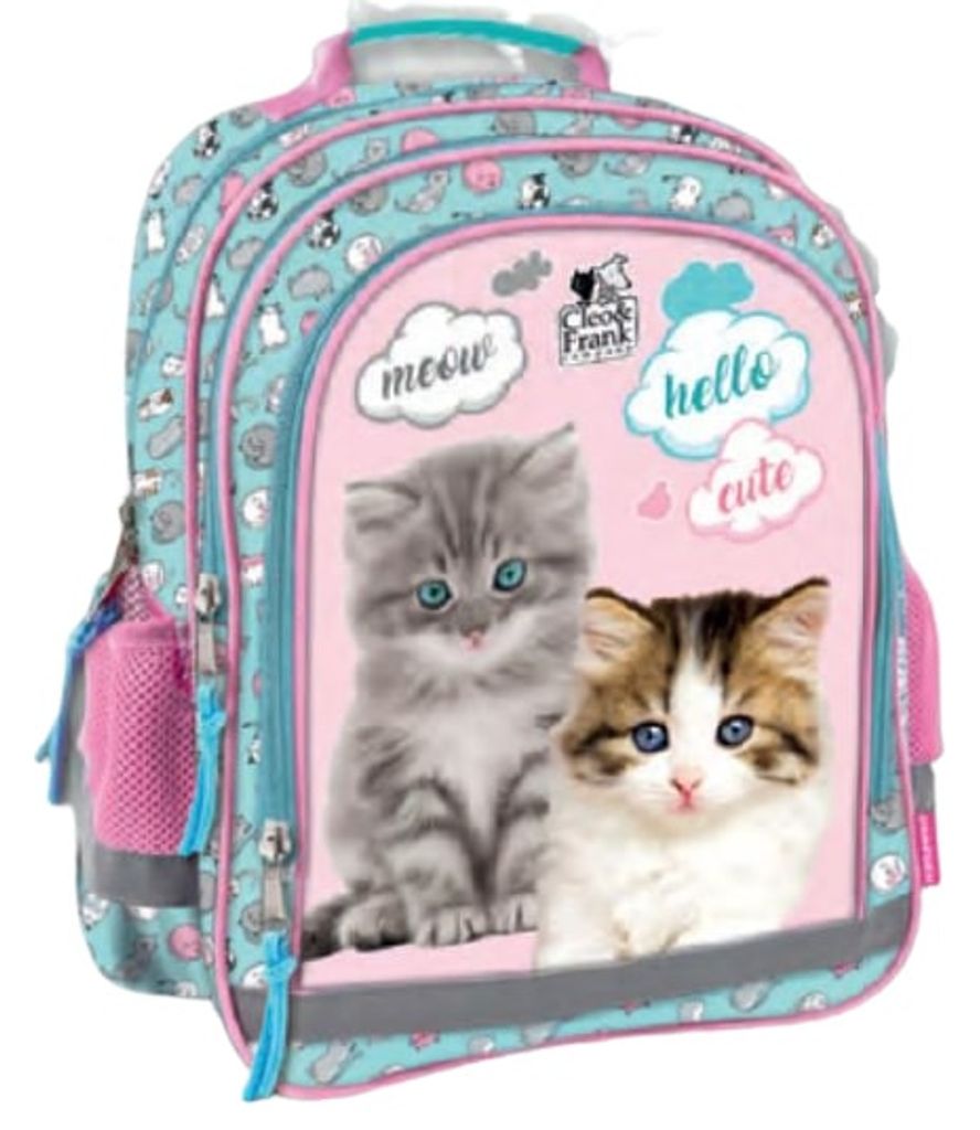 rucksack Mädchen 38 x 28 cm Polyester blau/rosa