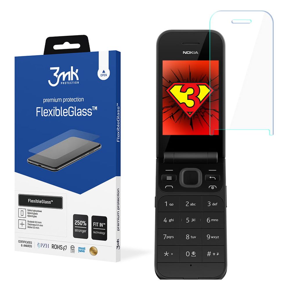 3mk Display Hybridglas FlexibleGlass für Nokia 2720 Flip 0,3mm 7H