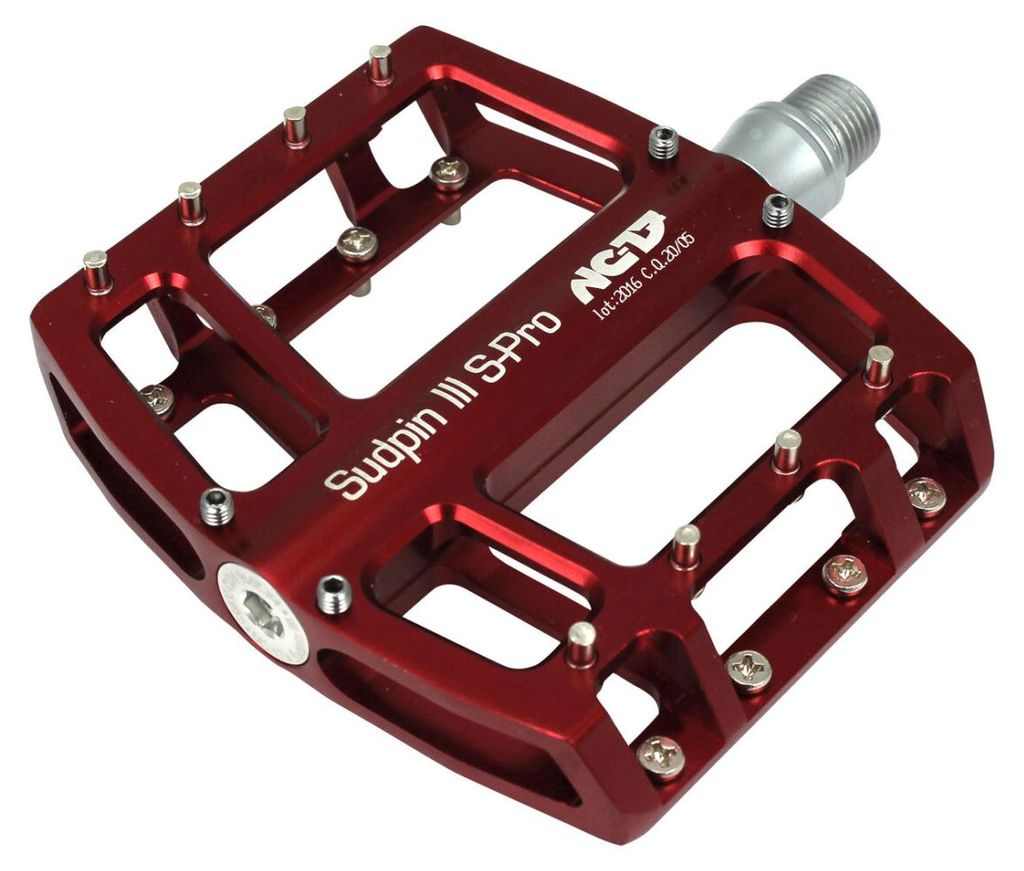 NC-17 Plattformpedal Sudpin III S-Pro CNC, Alu, Präzisionslager, rot