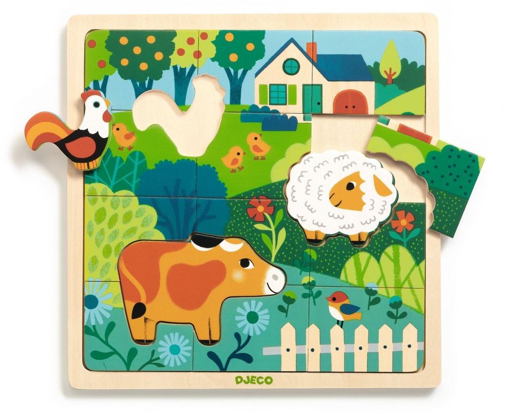 Holzpuzzle Tiere vom Bauernhof, Djeco