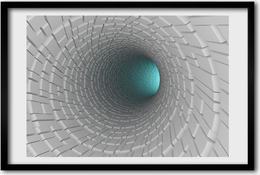 Bild 60x40 MDF-Rahmen, Wandkunst 3D-Tunnel
