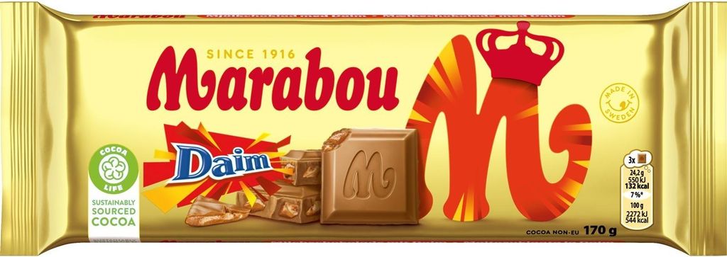 Marabou Milchschokolade Daim Tafel mit Mandelkaramell Produktbild 