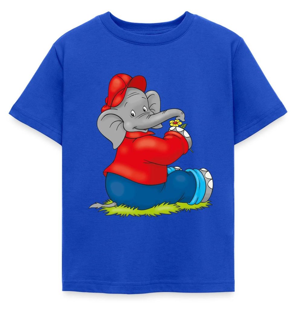 Spreadshirt Benjamin Blümchen Sitzend Auf Wiese Kinder Produktbild 