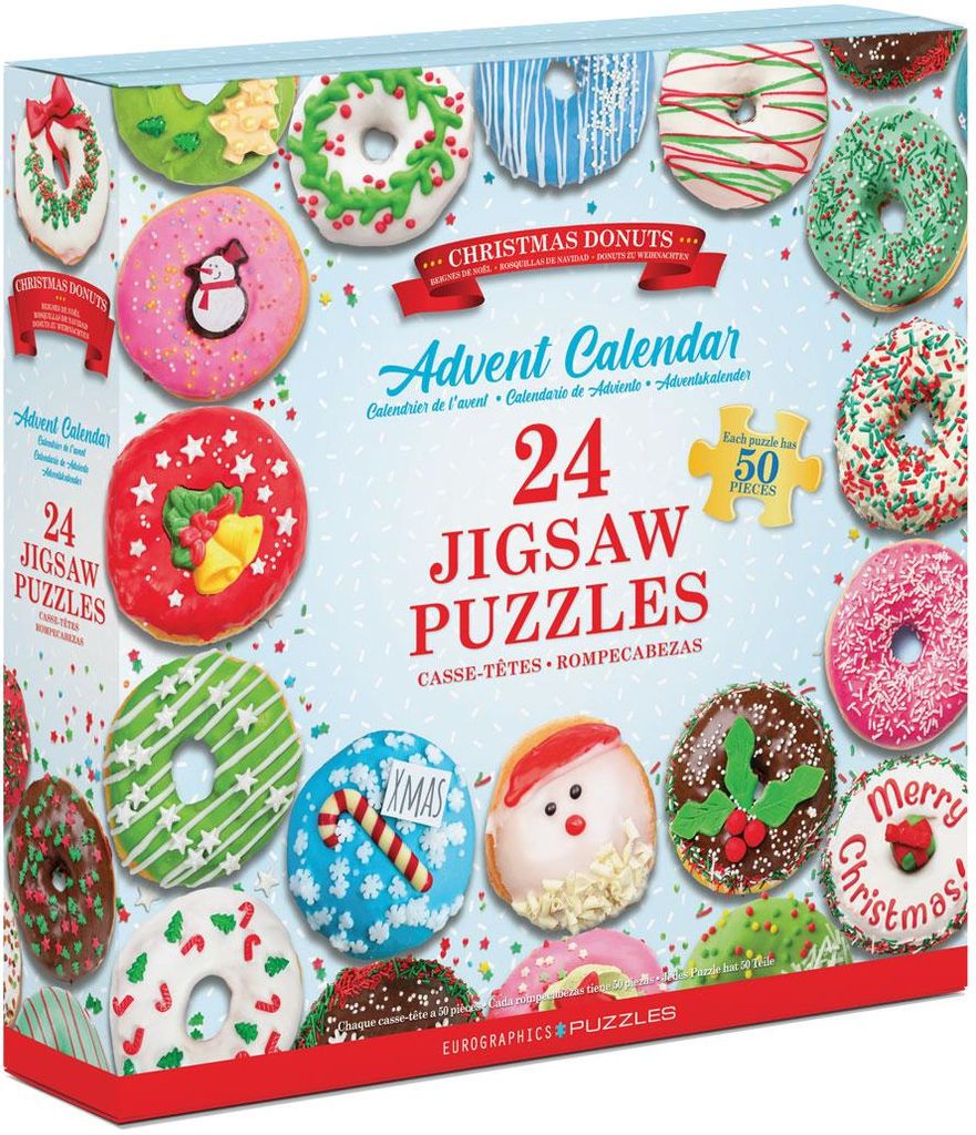 Eurographics Puzzle-Adventskalender - Christmas Donuts, 24 x 50 Teile, 12.5 x 12.5 cm, 9924-5806