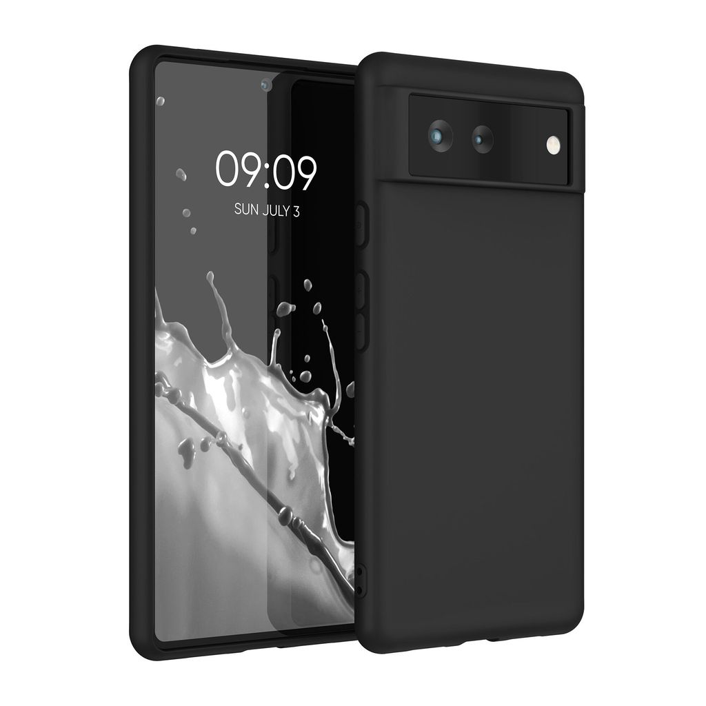 kwmobile Hülle kompatibel mit Google Pixel 6 Hülle - weiches TPU Silikon Case - Cover geeignet für kabelloses Laden - Schwarz