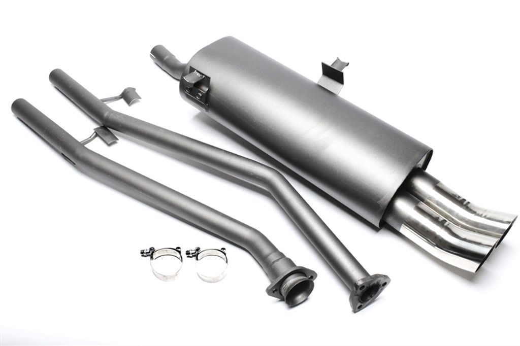 Sportauspuff 2x76mm DTM hoch rund scharf mit ABE für BMW Produktbild 
