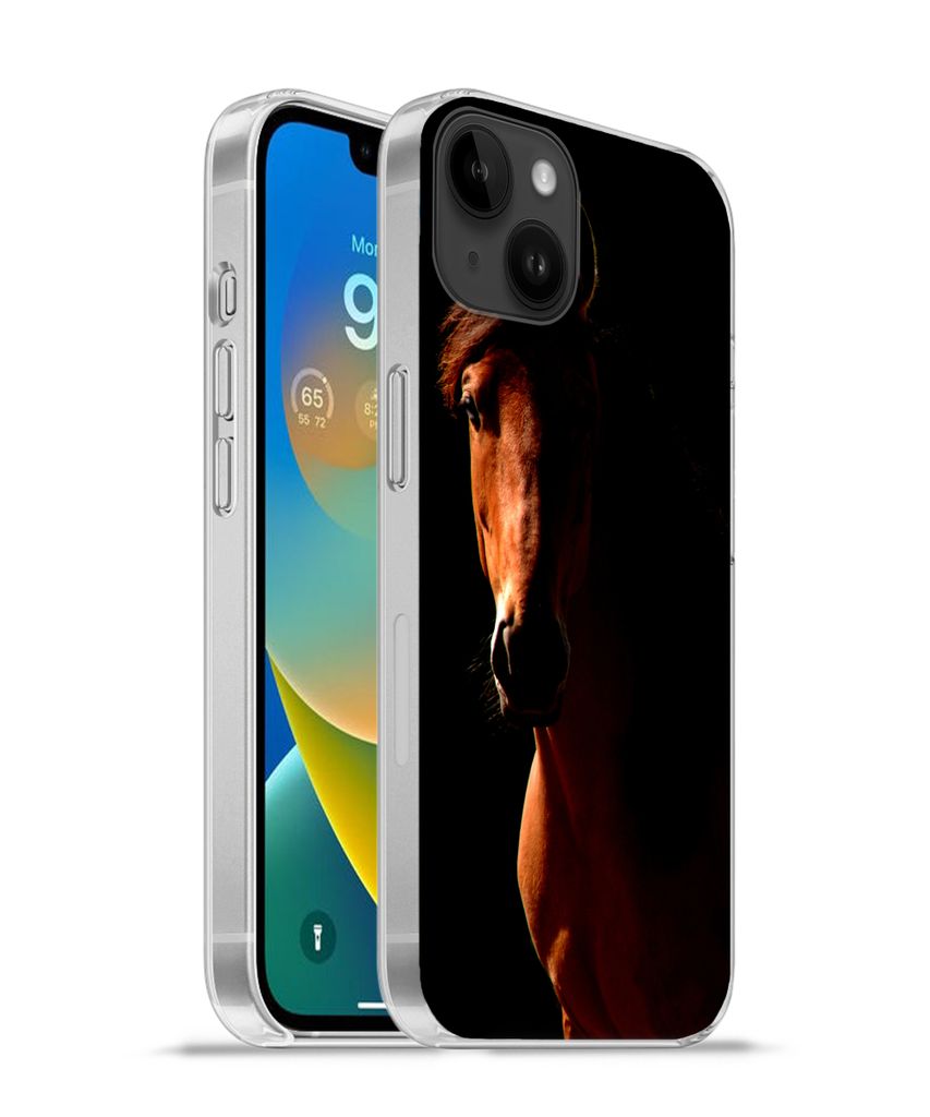 MuchoWow Handyhülle Schutzhülle Hülle für Apple iPhone 14 Plus - Soft case Pferd - Licht - Porträt Silikon Softcase Handy Hülle - Abbildung