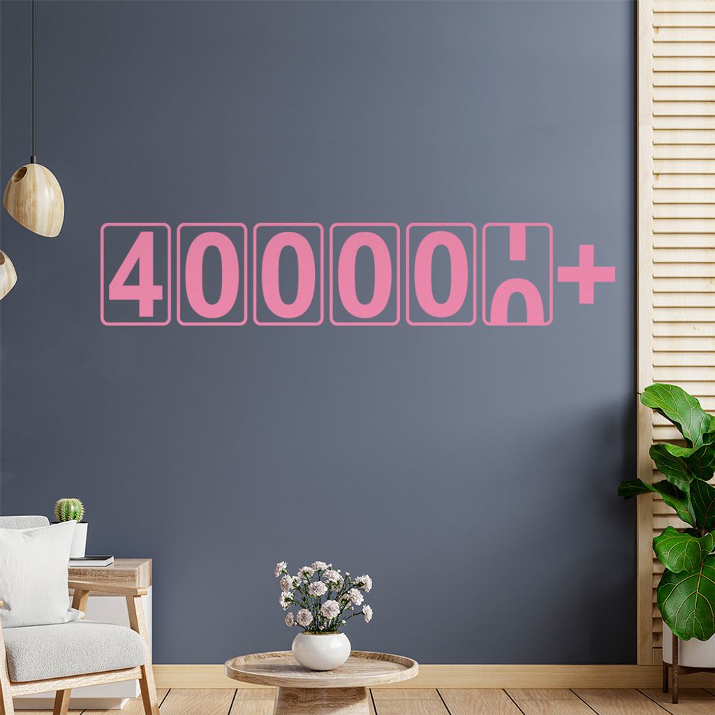 IV00000+ km Kilometerzähler Wandtattoo Wandaufkleber Wall Sticker - Dekoration, Küche, Wohnzimmer, Schlafzimmer, Badezimmer