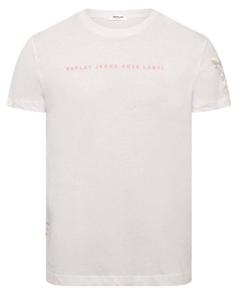 Replay - "Label" T-Shirt für Damen, Baumwolle GT14836 (L) (Weiß)