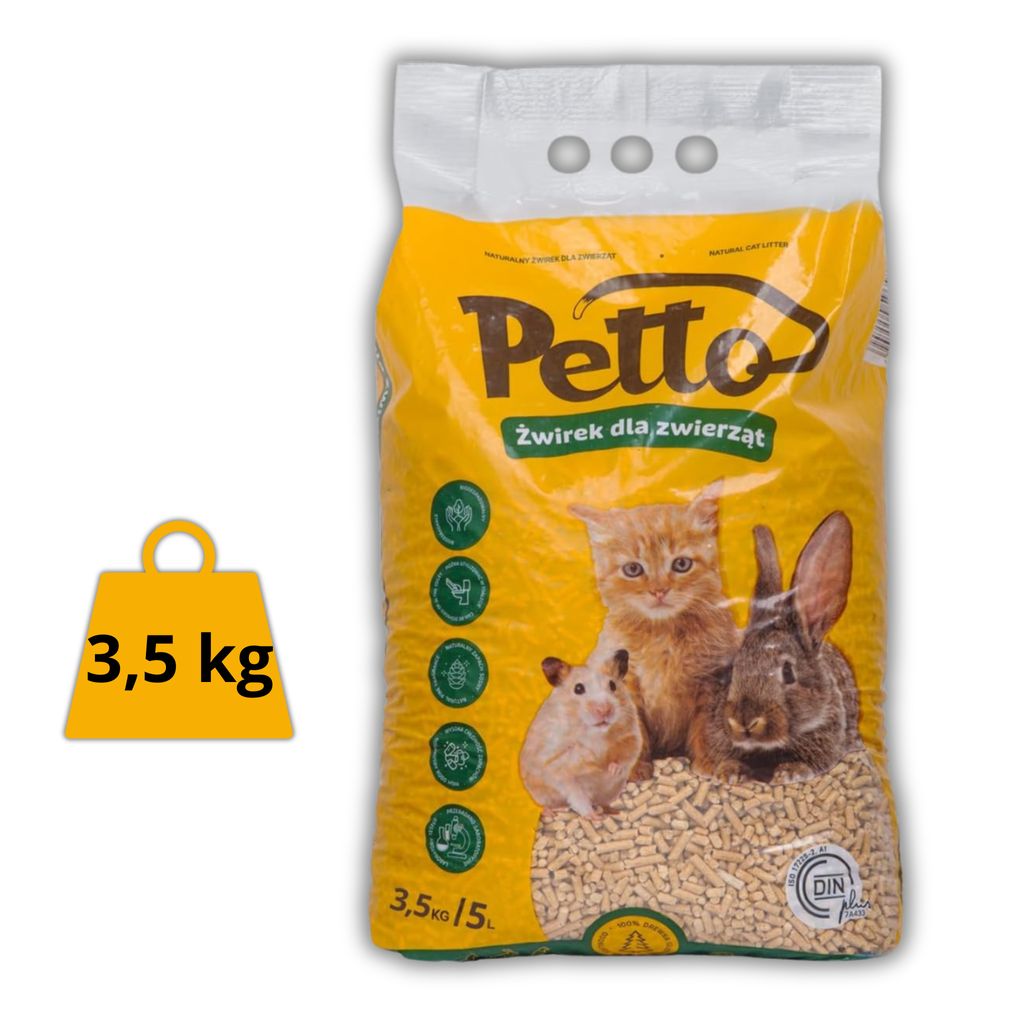 Mardom Home | Katzenstreu - 3,5 KG - Holzpellets - Nicht Klumpend - Kiefernholz - Hohe Saugfähigkeit - Absorbiert Gerüche - Für Tiere