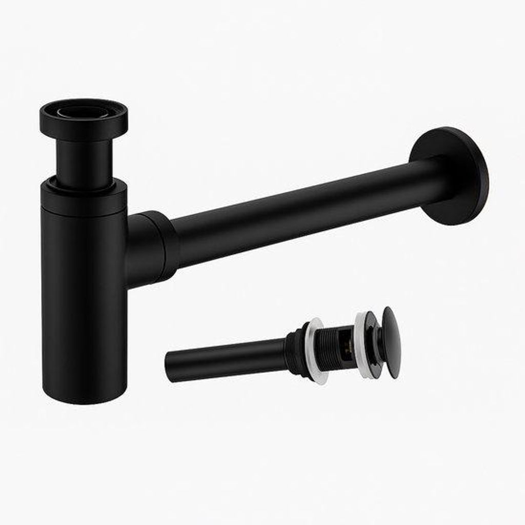 Profielenloods - Flaschensiphon + pop-up - mat Schwarz