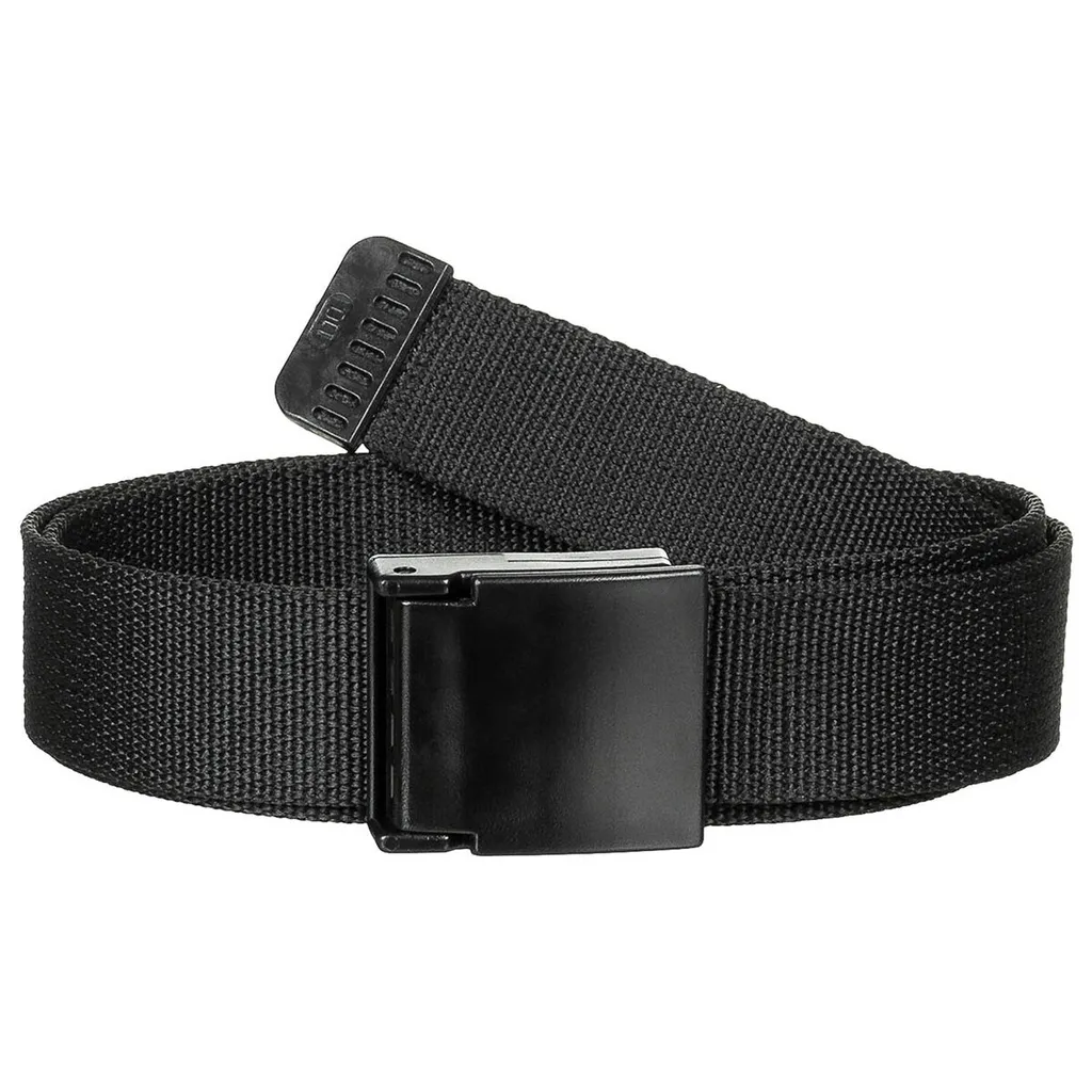 Cintura USA, nera "Stealth", con fibbia in plastica, larghezza 4 cm