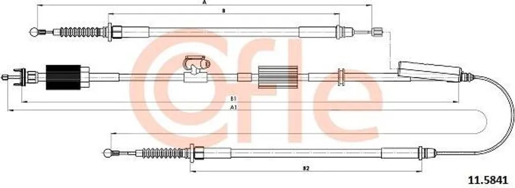 Câble de frein à main COFLE 11.5841 pour Opel Astra J OE 13441135