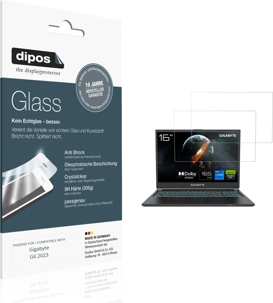 Protection Écran Gaming Gigabyte G6 2023 - Film Verre Souple 9H Lot x2