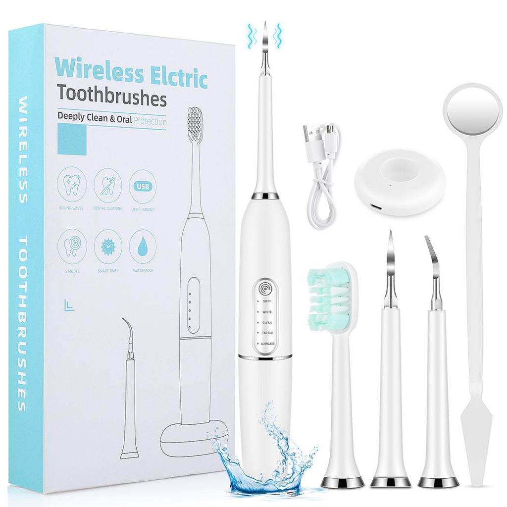 Zahnreinigungsset 2 Stück, USB-Aufladbar, 3 Reinigungsmodi, Produktbild 