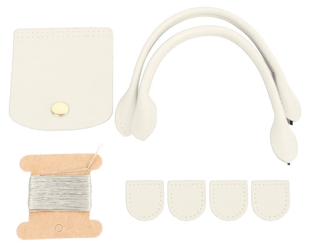 DIY-Handtaschenriemen aus milchig-weißem Spaltleder mit Klappverschluss und Reißverschlussstopper šC ideal für die Taschenherstellung.