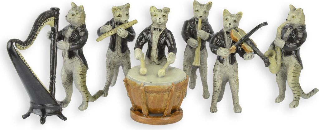 Skulpturen Bronze Katzenorchester Katze Wiener Stil Replikat Retro Design Dekoration