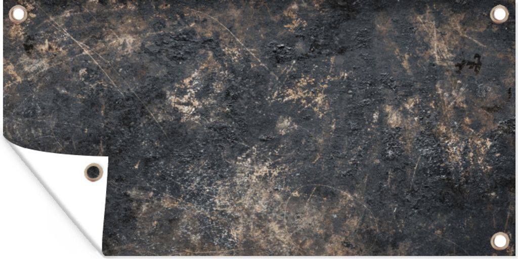 MuchoWow 160x80 cm Outdoor-Poster Gartendeko Sichtschutz Garten Poster für den Garten Schwarz - Stahl - Rost