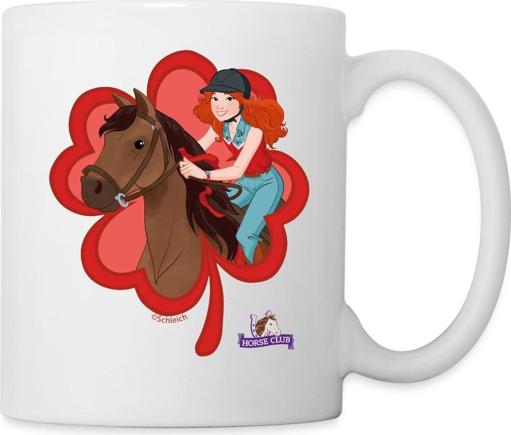 Spreadshirt Schleich Horse Club Hannah & Cayenne Tasse, One size, Weiß