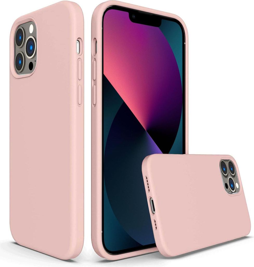Hülle für Apple iPhone 13 Pro Handy Schutz Cover Silikon Gel Case Handyhülle Tasche, rosa
