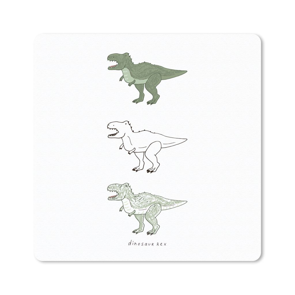 MuchoWow Mauspad Mousepad Kinderzimmer - Farben - Dinosaurier - Junge - Mädchen - Kinder 20x20 cm - Mousepads - Maus Mat - Pad - Mausunterlage -...
