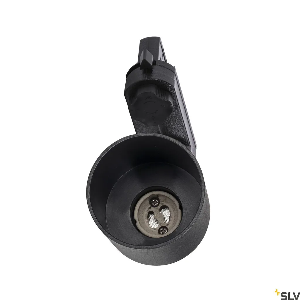 Projecteur rail 3 phases noir Puri Track Glas orientable avec adaptateur