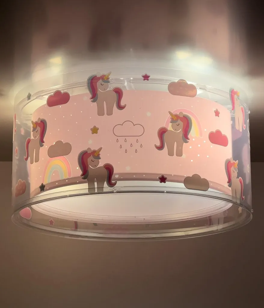 Plafonnier licorne design coloré et éclairage doux pour chambre d'enfant