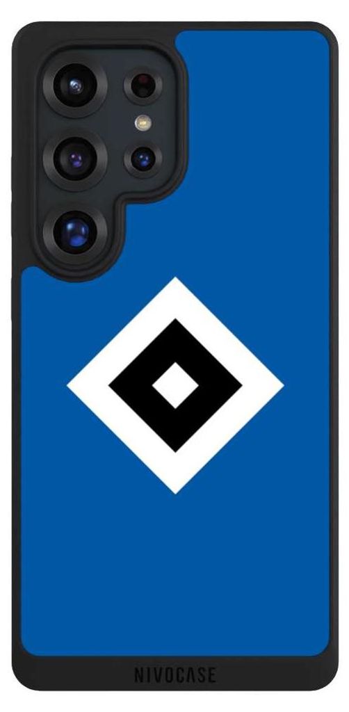 NIVOCASE Handyhülle für Samsung Galaxy S25 Ultra Hülle NIVOpure Case Schwarz HSV Hamburger SV Logo