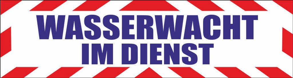 INDIGOS UG - Magnetschild "Wasserwacht im Dienst" mit Rahmen 45 x 12 cm reflektierend - Magnetfolie für Auto / LKW / Truck / Baustelle / Firma