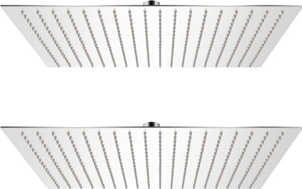 Pomme de douche anti-calcaire 50x50 inox lot de 2 pour jet puissant
