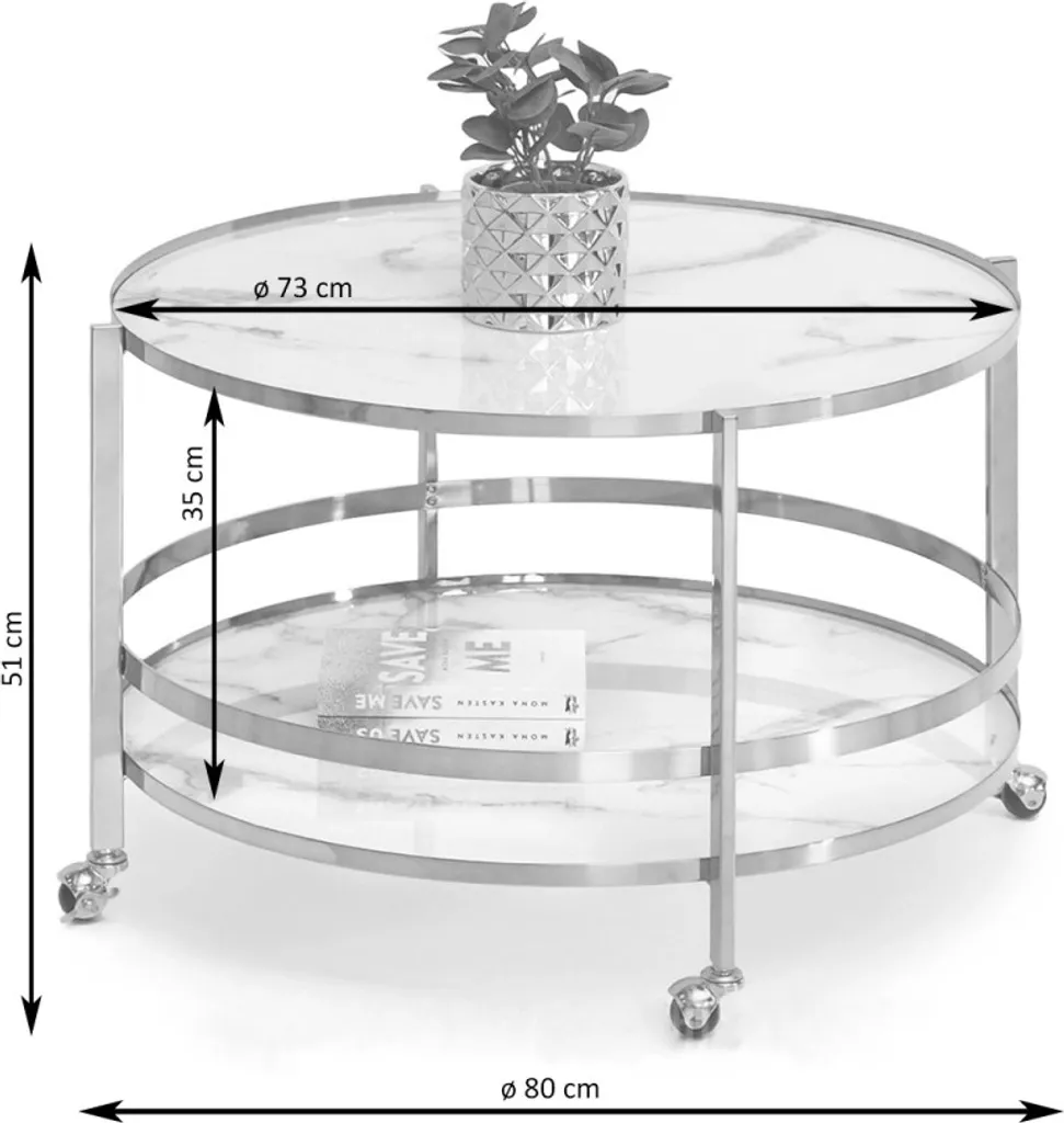 Table basse VITOLD marbre et chrome : robustesse et style chic - 3