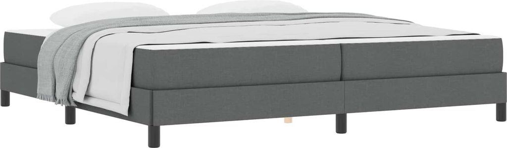 vidaXL Boxspringbett mit Matratze Dunkelgrau 200 x 200 cm Stoff