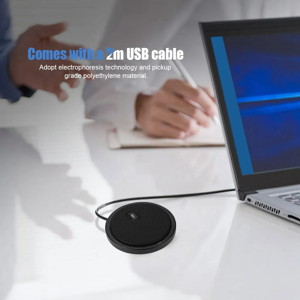 M2 Micro de Conférence Filaire Omnidirectionnel USB Noir pour PC - 6