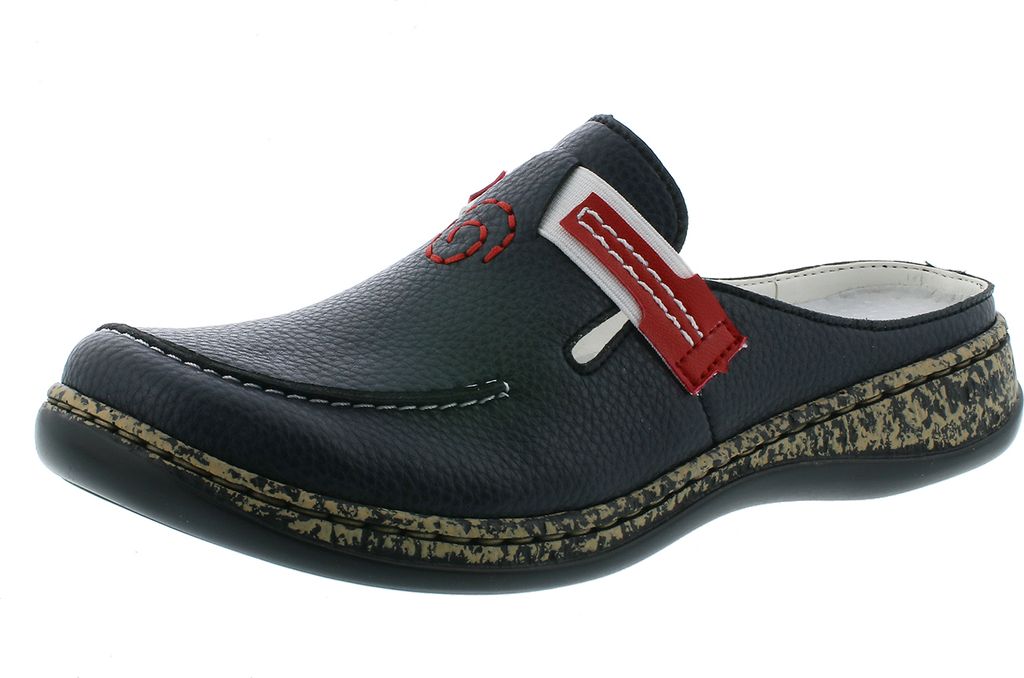 Rieker 46393-15 Damen Schuhe Pantoletten Clogs blau , Größe:42 EU, Farbe:Blau