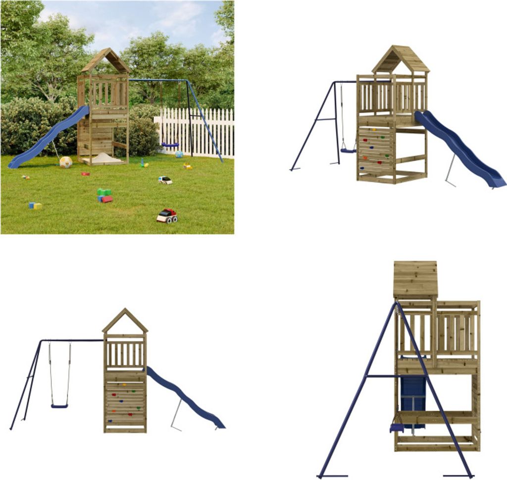 vidaXL Spielturm Imprägniertes Kiefernholz - Spielplatz - Spielplätze - Garten Spielplatz - Outdoor Spielplatz