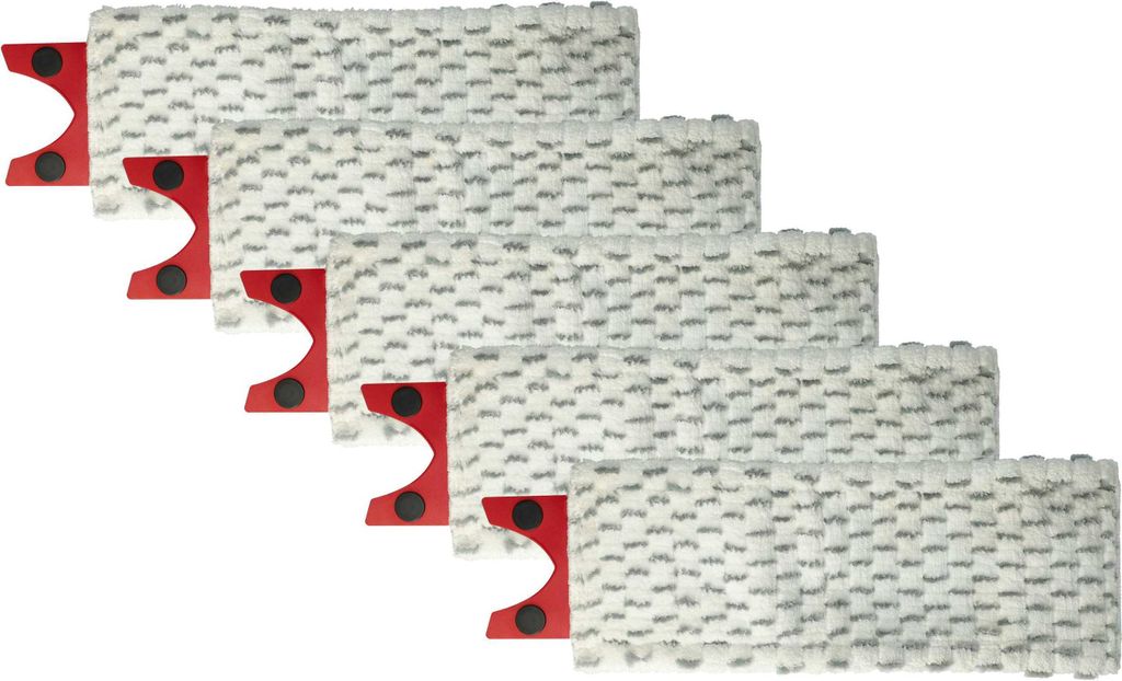 vhbw 5x Wischbezug kompatibel mit Vileda 1-2 Spray Wischmopp - Ersatzkopf, Mikrofaser Grau Weiß