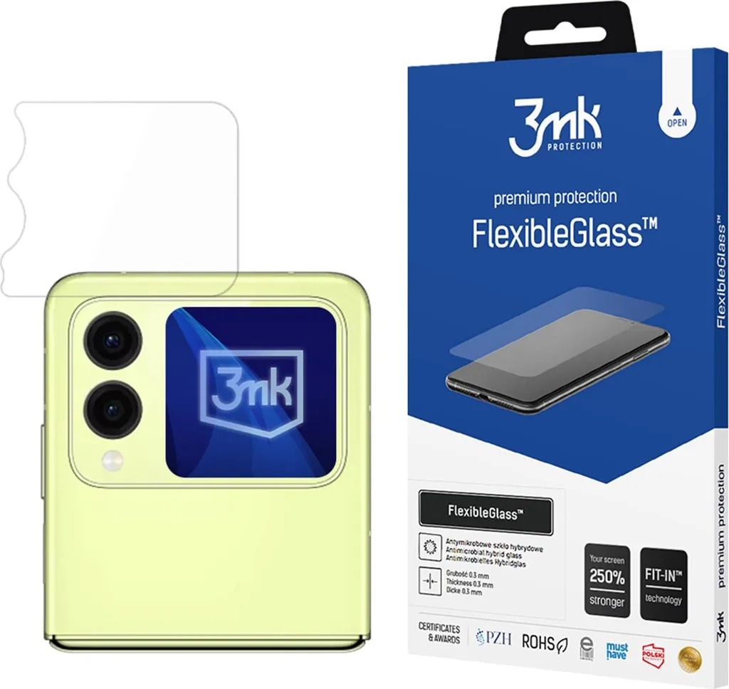 Protezione Vetro Flessibile 3Mk per Huawei Nova Flip (Fronte) - Kit 7H