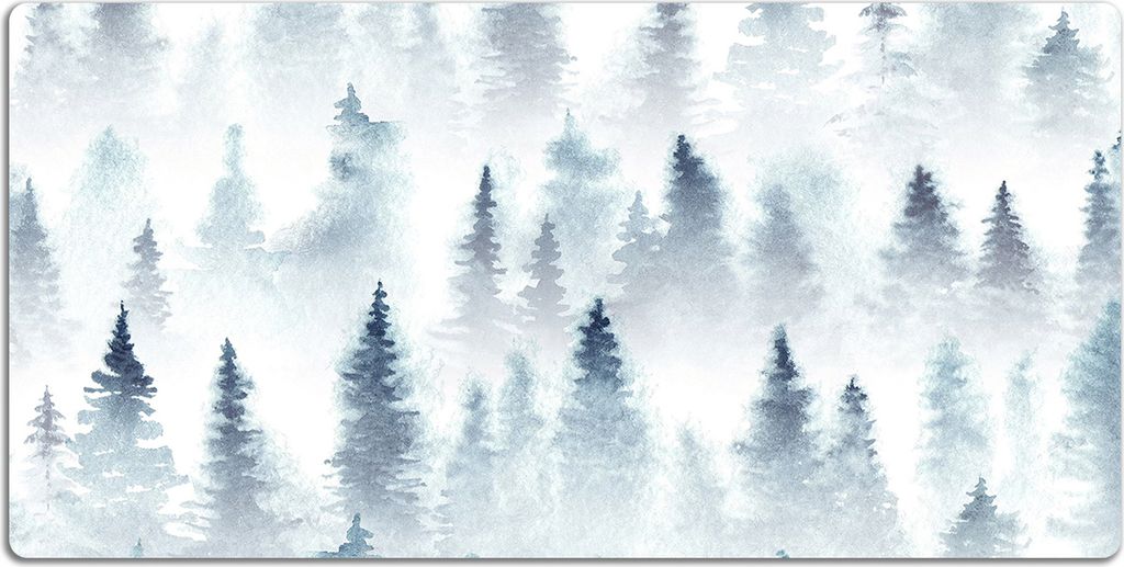 Schreibtischmatte Tischunterlage 90x45 cm Mauspad - Nebeliger Wald